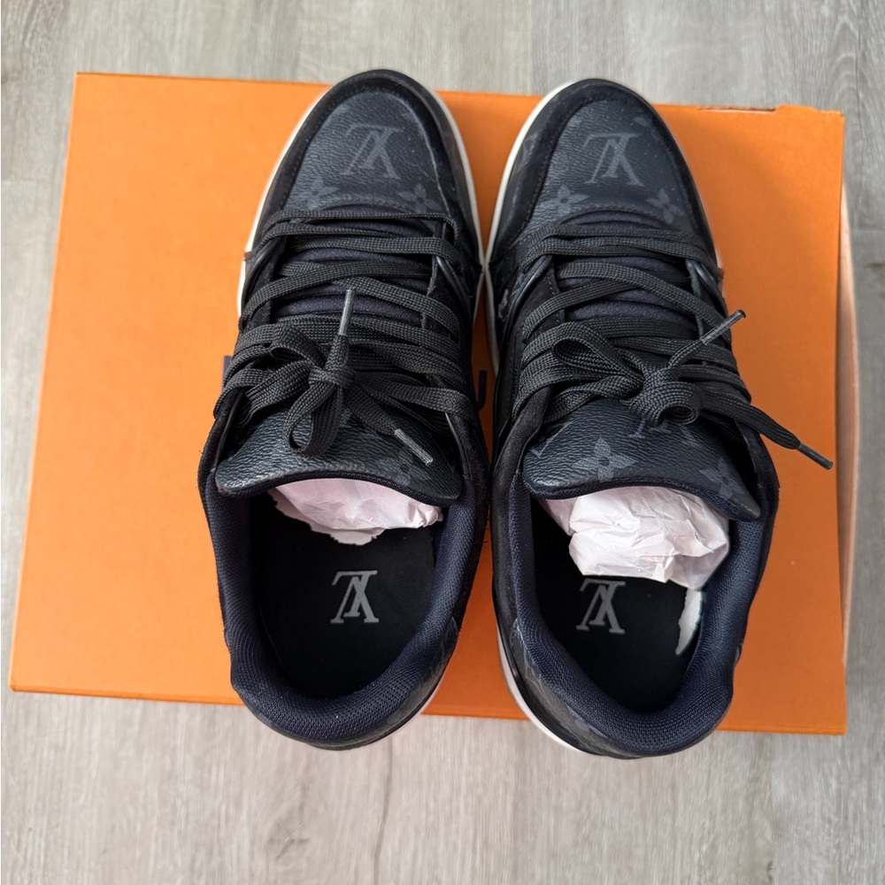 Louis Vuitton Men’s Trainers Black Monogram Mens 7.5 LV Sz 6.5 - Picture 6 of 7